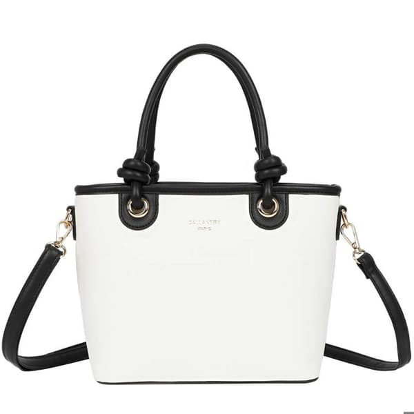 Elegant Handbag for Women with Gallantry Strap White
