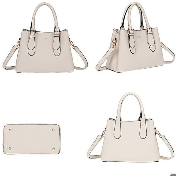 Handväska - Tapperhet - Elegant - Tote - Beige - Med dragkedja