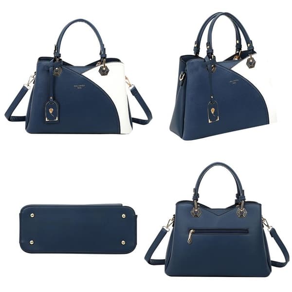 Elegant Handbag for Women with Grained Effect Gallantry Navy Blue