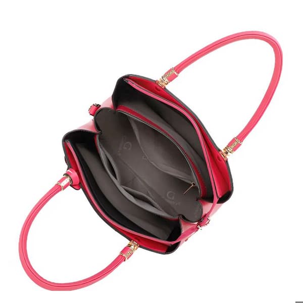 Handväska Cabas för kvinnor med en metallisk blomsterhängare Gallantry Fuchsia