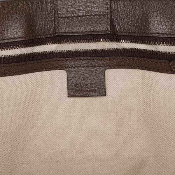 Pre-owned Gucci Medium Grained Calfskin Animalier Web Satchel Brown