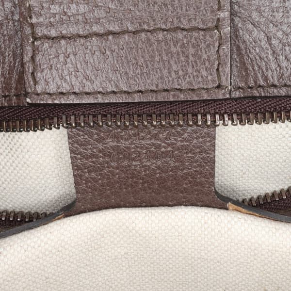 Pre-owned Gucci Medium Grained Calfskin Animalier Web Satchel Brown