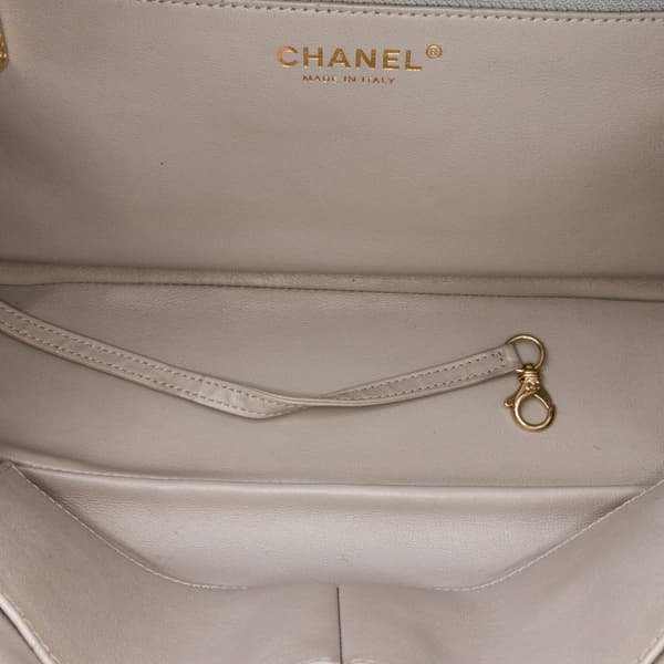 Pre-owned Chanel Medium Chevron Lambskin Trendy CC Bowling Bag Gray