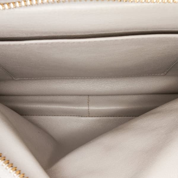 Pre-owned Chanel Medium Chevron Lambskin Trendy CC Bowling Bag Gray
