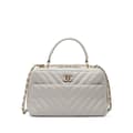 Pikkukuva 1 / 10: Pre-owned Chanel Medium Chevron Lambskin Trendy CC Bowling Bag Gray