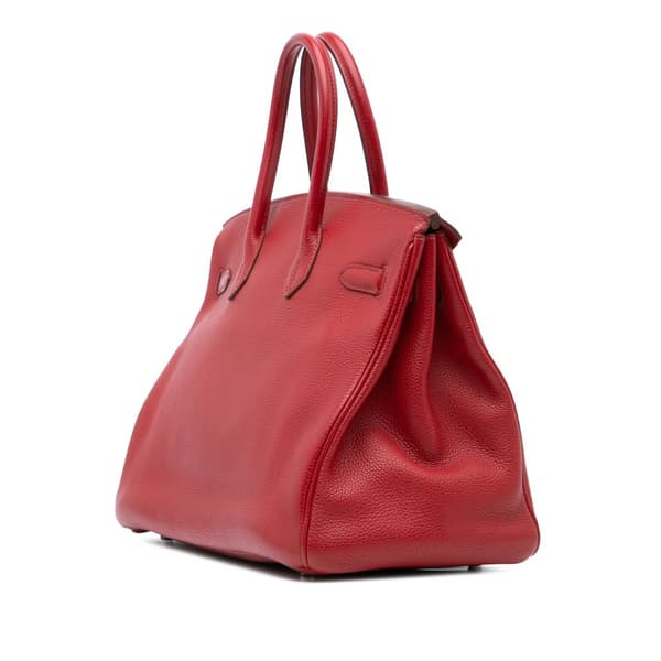 Pre-owned Hermès Togo Birkin Retourne 35 Red