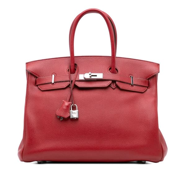 Pre-owned Hermès Togo Birkin Retourne 35 Red
