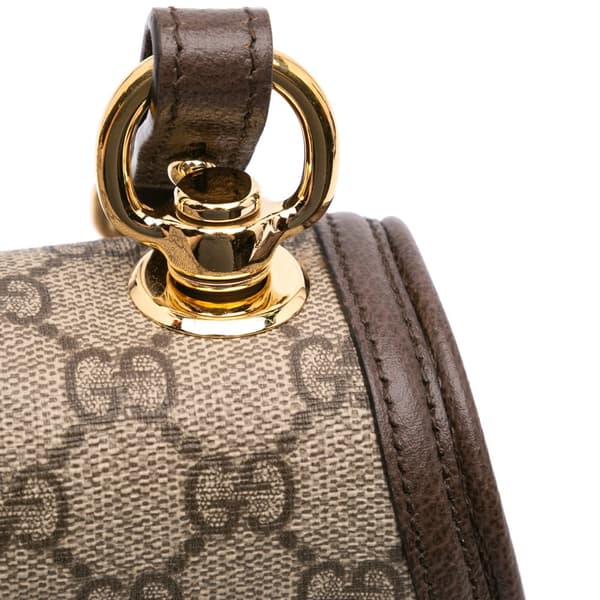 Pre-owned Gucci Mini GG Supreme Blondie Satchel Brown