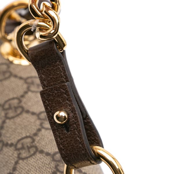 Pre-owned Gucci Mini GG Supreme Blondie Satchel Brown
