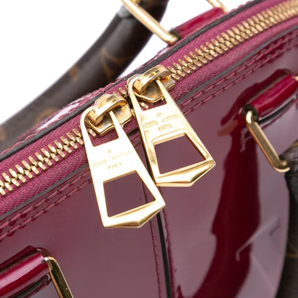 Pre-owned Louis Vuitton Vernis Miroir Alma BB Red