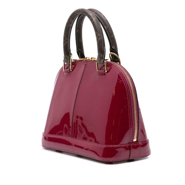 Pre-owned Louis Vuitton Vernis Miroir Alma BB Red