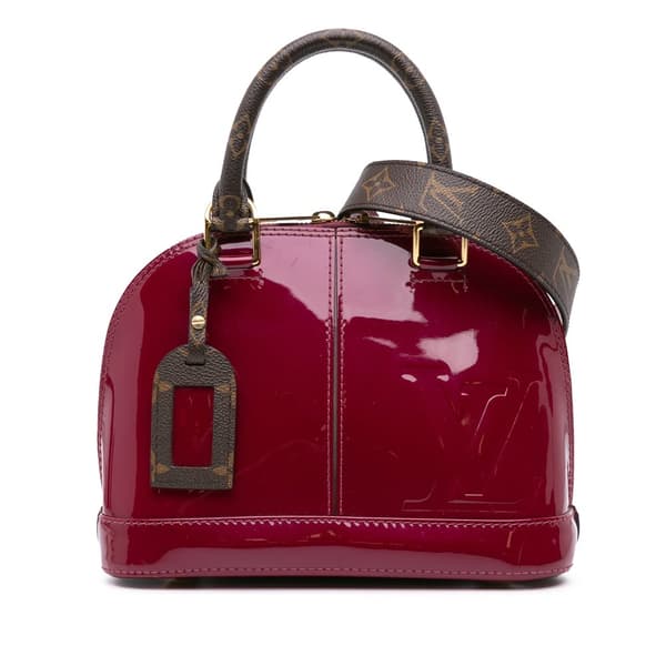 Pre-owned Louis Vuitton Vernis Miroir Alma BB Red