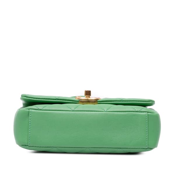 Pre-owned Chanel Small Quilted Lambskin Chain Is More Flap Green
