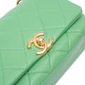 Pikkukuva 7 / 9: Pre-owned Chanel Small Quilted Lambskin Chain Is More Flap Green