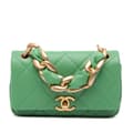 Pikkukuva 1 / 9: Pre-owned Chanel Small Quilted Lambskin Chain Is More Flap Green