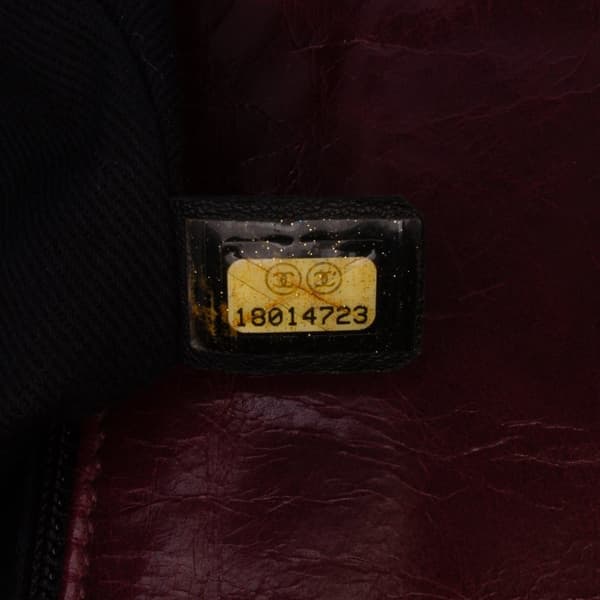 Pre-owned Chanel Medium Glazed Calfskin Castle Rock Top Handle Flap Red