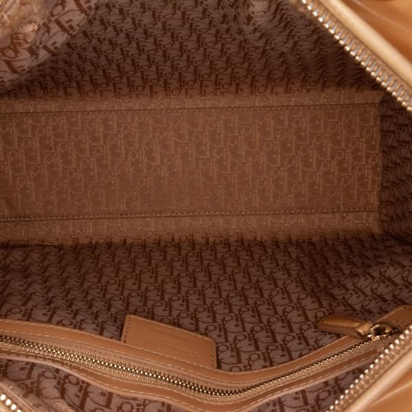Pre-owned Dior Large Patent Cannage Lady Dior Brown