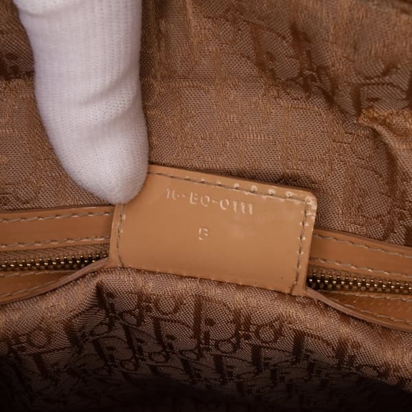 Pre-owned Dior Large Patent Cannage Lady Dior Brown