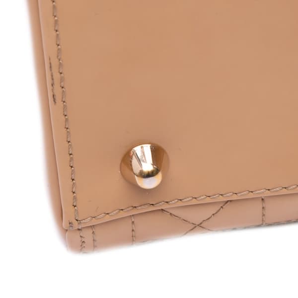 Pre-owned Dior Large Patent Cannage Lady Dior Brown