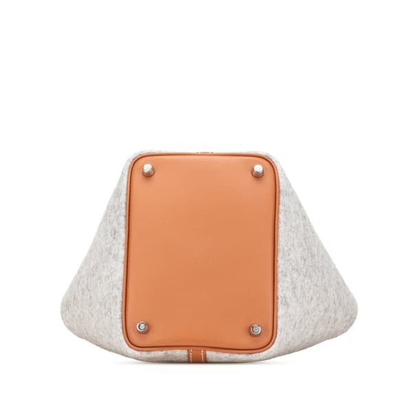 Pre-owned Hermès Feutre and Swift Picotin Lock 18 Gray