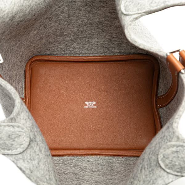 Pre-owned Hermès Feutre and Swift Picotin Lock 18 Gray
