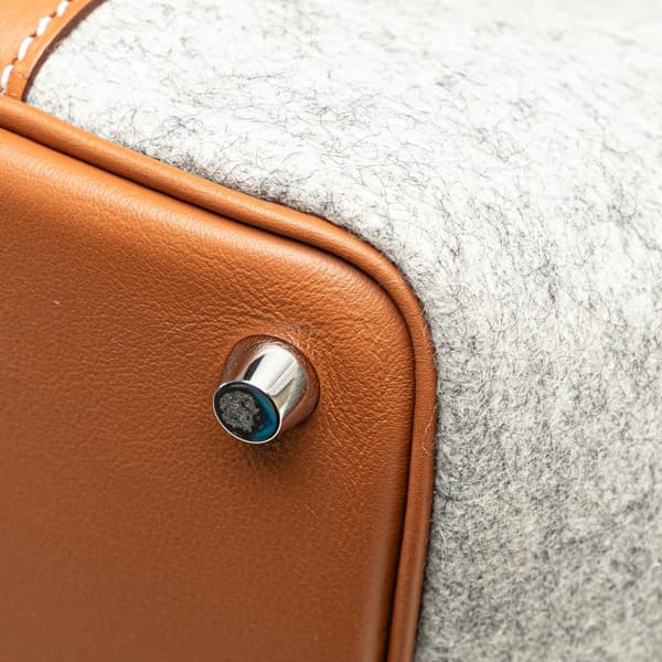 Pre-owned Hermès Feutre and Swift Picotin Lock 18 Gray