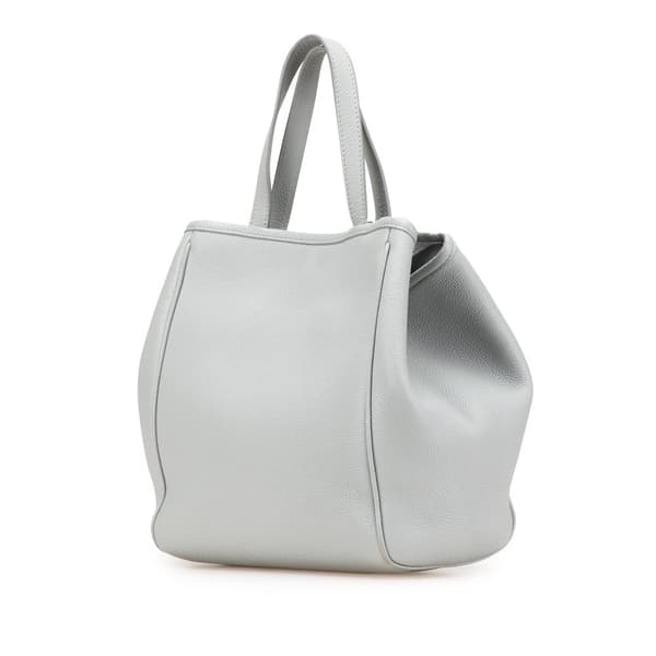 Pre-owned Celine Small Grained Calfskin Folded Cabas Tote Gray