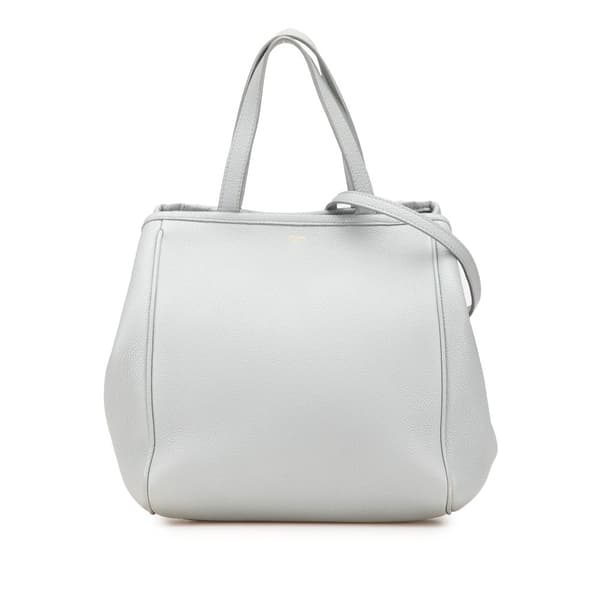 Pre-owned Celine Small Grained Calfskin Folded Cabas Tote Gray