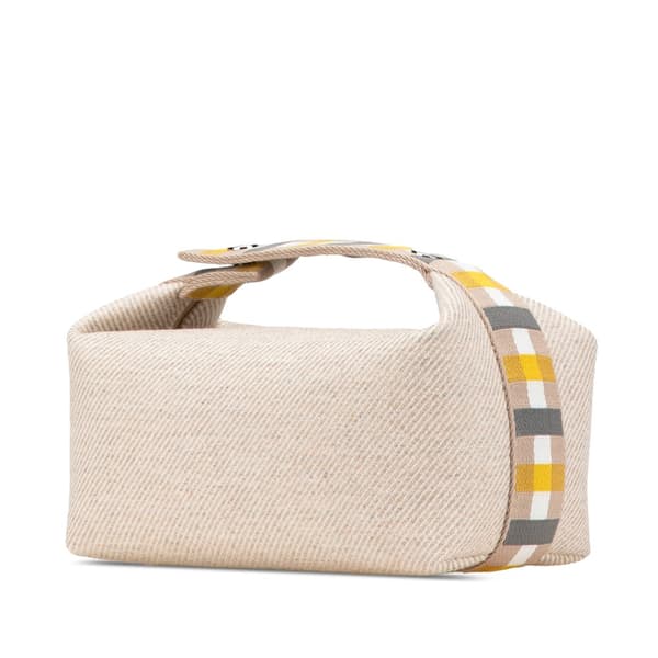 Pre-owned Hermès Small Wool Au Carre Bride A Brac Brown