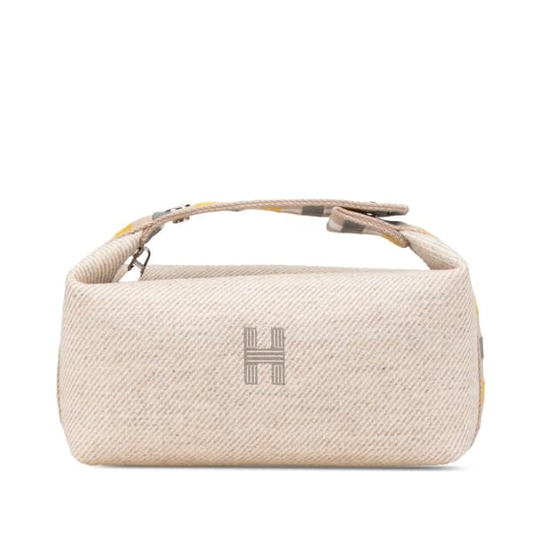 Pre-owned Hermès Small Wool Au Carre Bride A Brac Brown