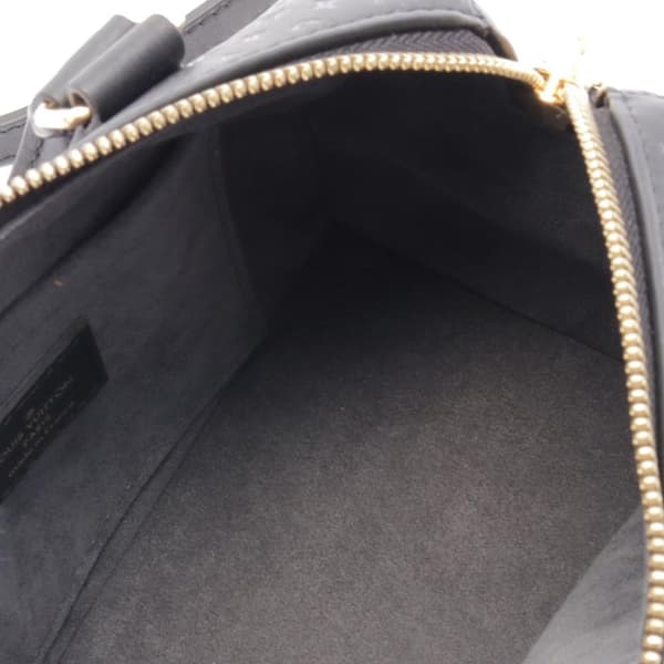 Pre-owned Louis Vuitton Embossed Calfskin Nanogram Speedy Bandouliere 25 Black