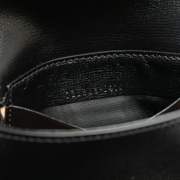 Pre-owned Gucci Mini Leather Horsebit 1955 Web Satchel Black