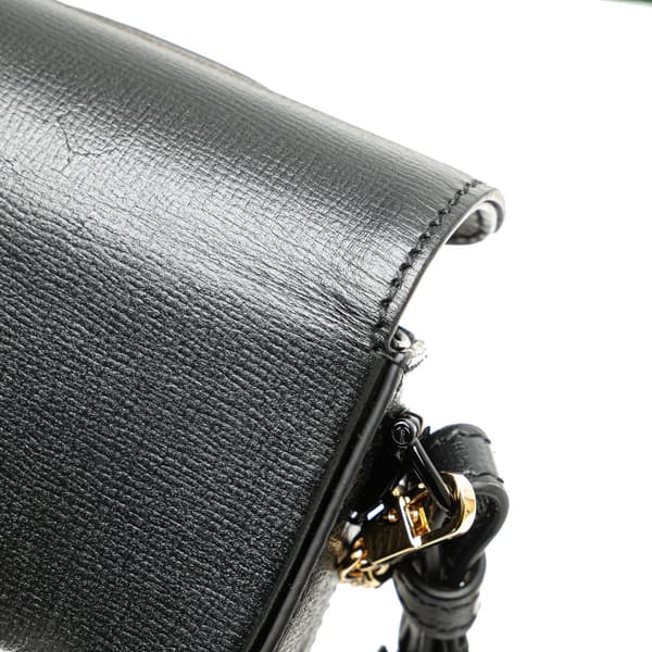 Pre-owned Gucci Mini Leather Horsebit 1955 Web Satchel Black