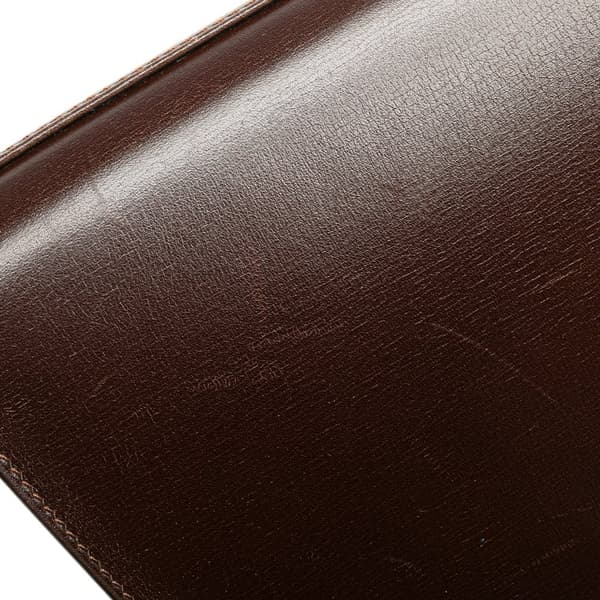 Pre-owned Dior Leather Fermoir Top Handle Bag Brown