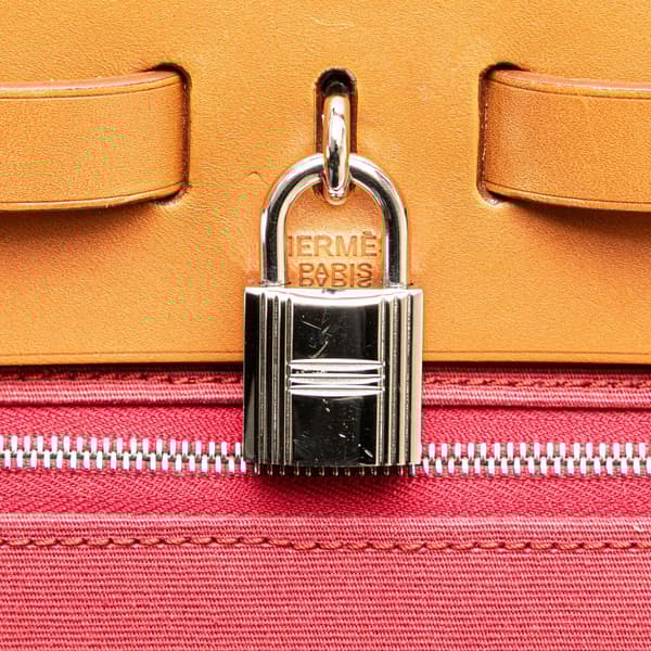 Pre-owned Hermès Toile Herbag Zip 31 Red