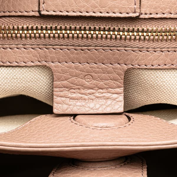 Pre-owned Gucci Small Calfskin Bamboo Shopper Satchel Pink