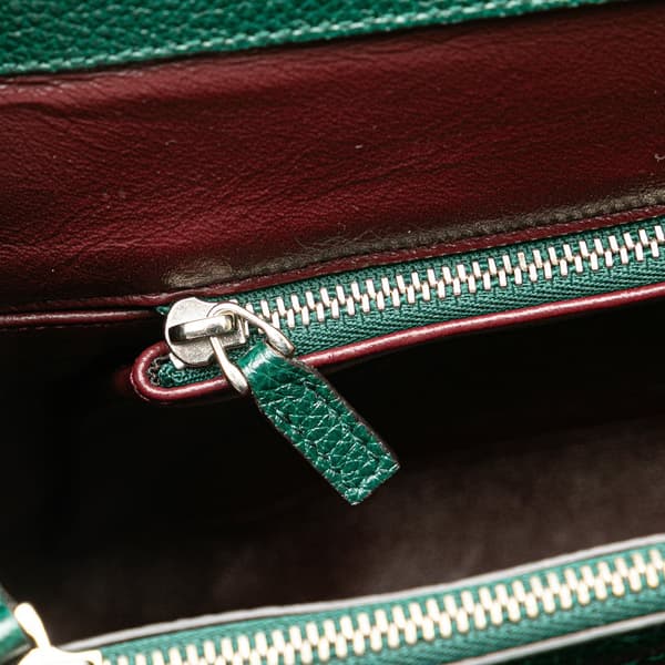 Pre-owned Gucci Medium Zumi Leather Satchel Green