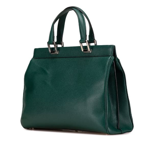Pre-owned Gucci Medium Zumi Leather Satchel Green