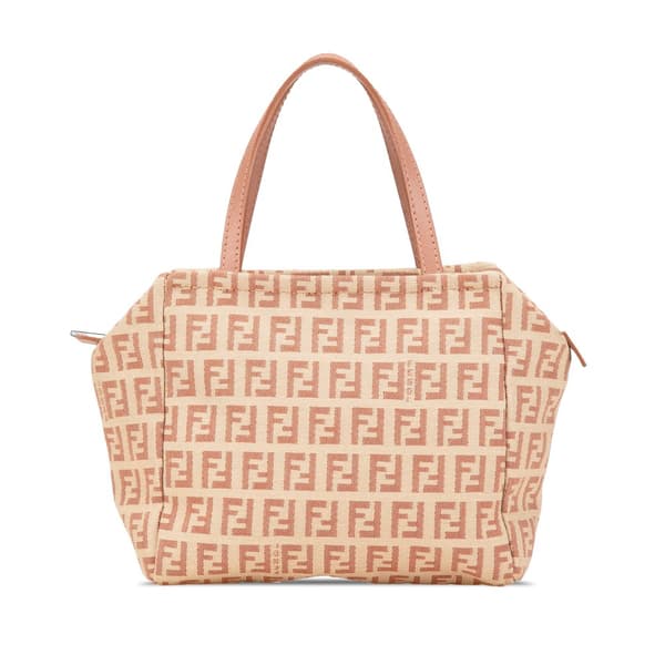 Pre-owned Fendi Mini Zucchino Canvas Handbag Brown