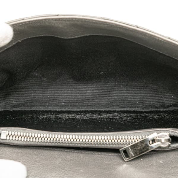 Pre-owned Saint Laurent Medium Monogram Chevron Sheepskin College Satchel Gray
