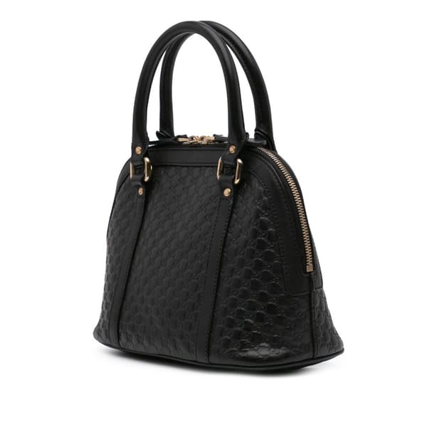 Pre-owned Gucci Mini Microguccissima Dome Satchel Black