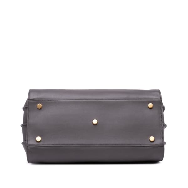 Pre-owned Saint Laurent Small Leather Sac De Jour Satchel Gray