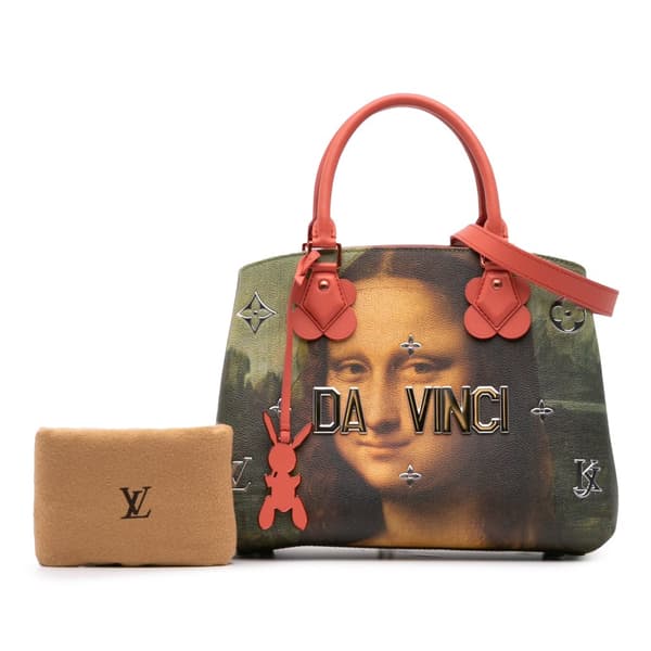 Pre-owned Louis Vuitton Jeff Koons Masters Collection Da Vinci Montaigne MM Brown