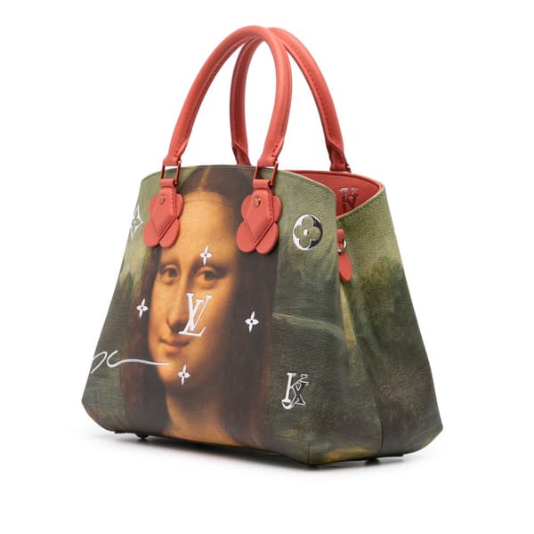 Pre-owned Louis Vuitton Jeff Koons Masters Collection Da Vinci Montaigne MM Brown