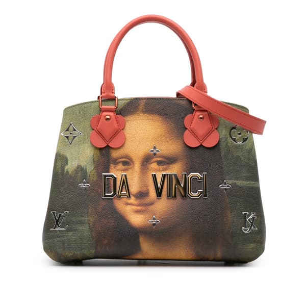 Pre-owned Louis Vuitton Jeff Koons Masters Collection Da Vinci Montaigne MM Brown