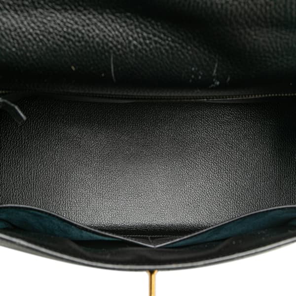 Pre-owned Hermès Ardennes Kelly Sellier 35 Black