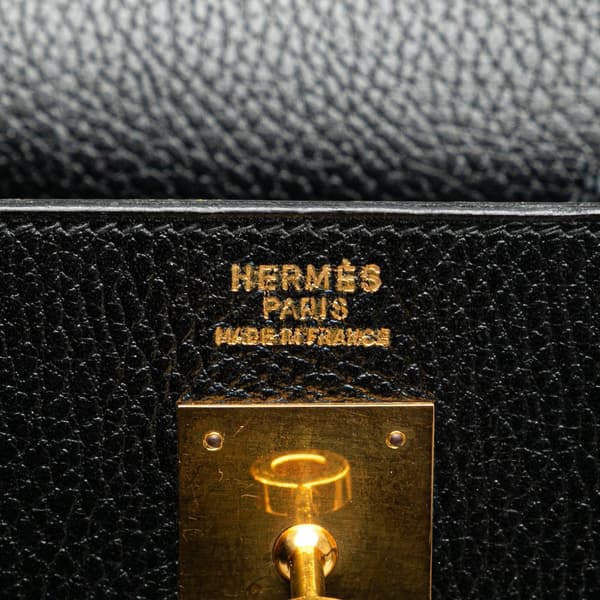 Pre-owned Hermès Ardennes Kelly Sellier 35 Black