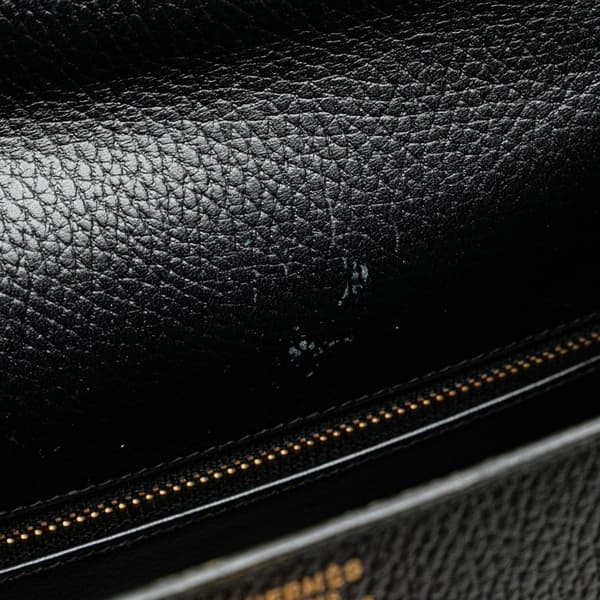 Pre-owned Hermès Ardennes Kelly Sellier 35 Black