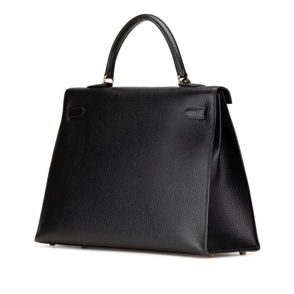 Pre-owned Hermès Ardennes Kelly Sellier 35 Black