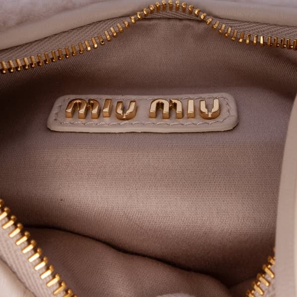 Pre-owned Miu Miu Mini Shearling Wander Satchel Pink